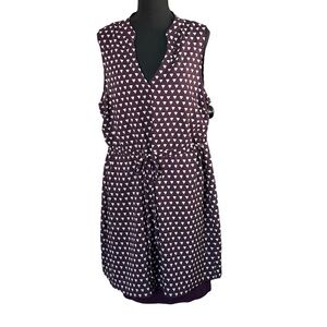 Women’s BB Dakota brown triangle print lined shear dress size 1X